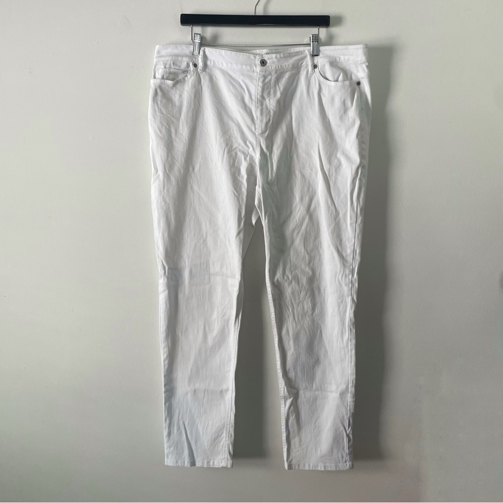 J. Jill White Authentic Fit Stretch Slim Ankle Denim Jeans Size 18 Tall